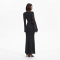 Black Rhinestone Maxi Skirt