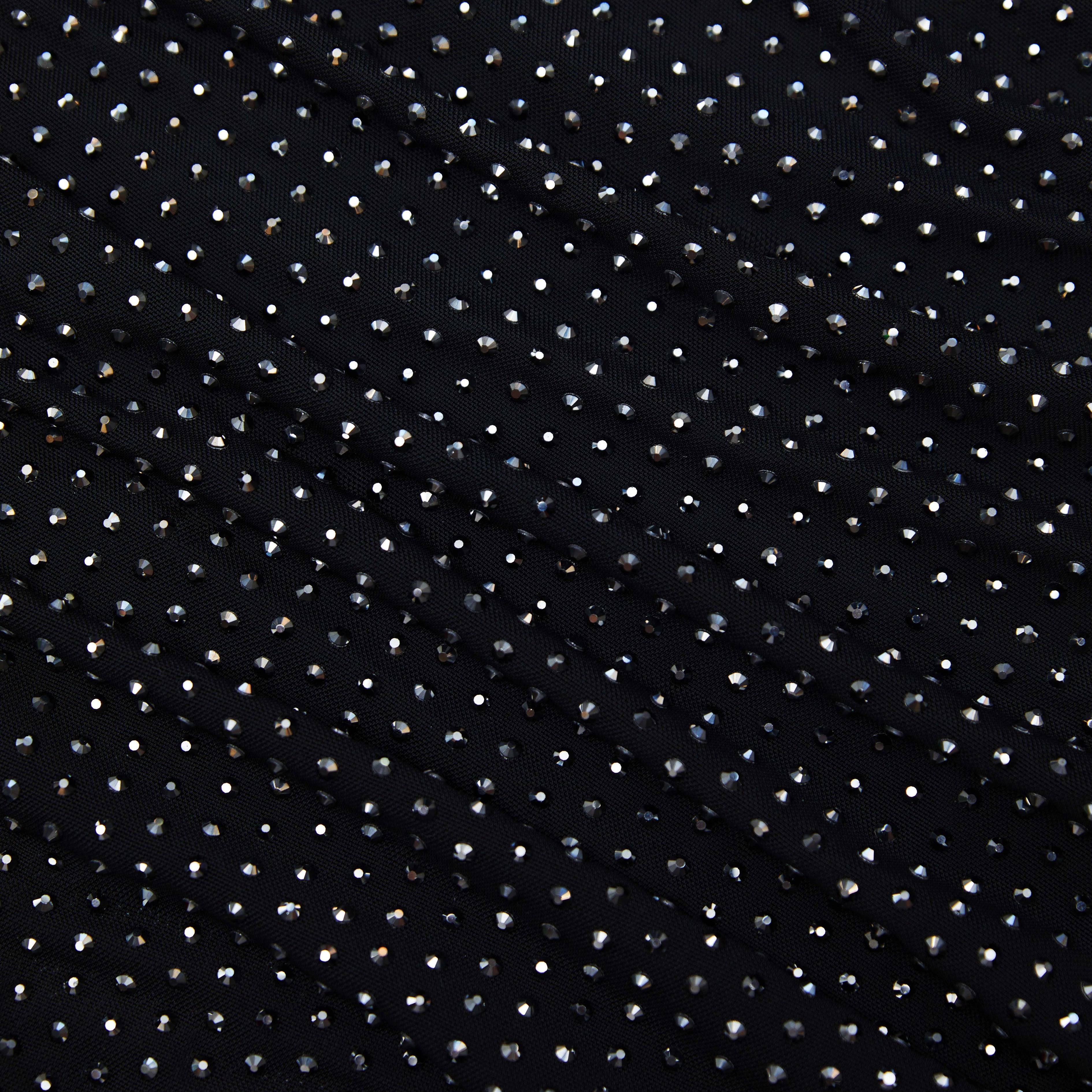 Black Rhinestone Maxi Skirt
