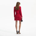 Red Knit Mini Skirt