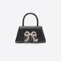 Black Leather Mini Bow Bag