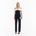 Black Crepe Bow Top