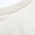 Cream Boucle Pearl Trim Mini Dress