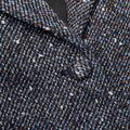 Blue Boucle Flared Midi Dress