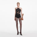 Black Lace Halterneck Top
