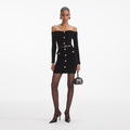 Black Chenille Knit Mini Dress
