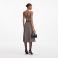 Brown Check Crop Top