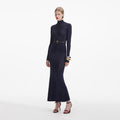Navy Viscose Knit Top