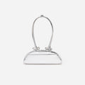 Silver Metallic Curved Shoulder Bag