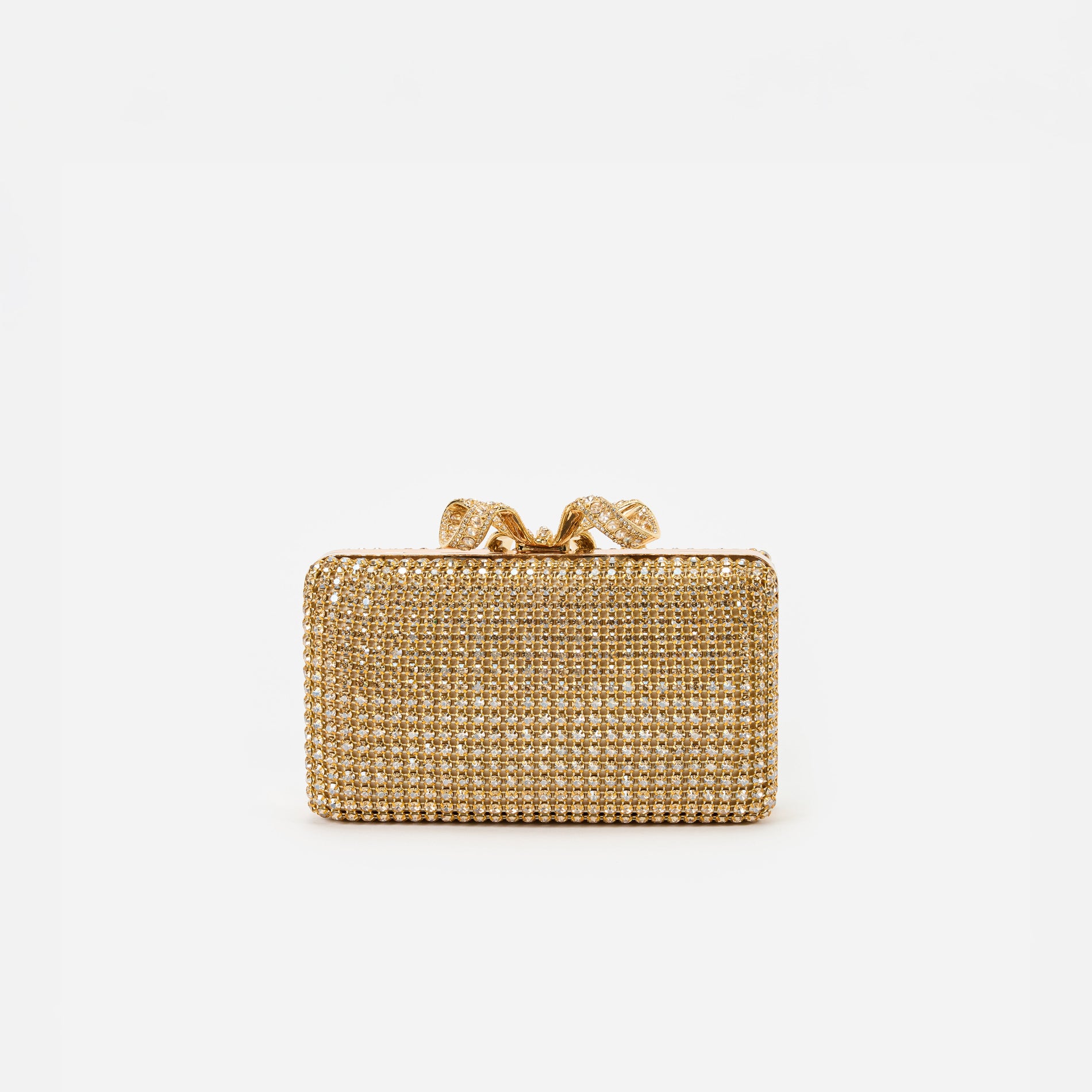 Gold Crystal Box Clutch