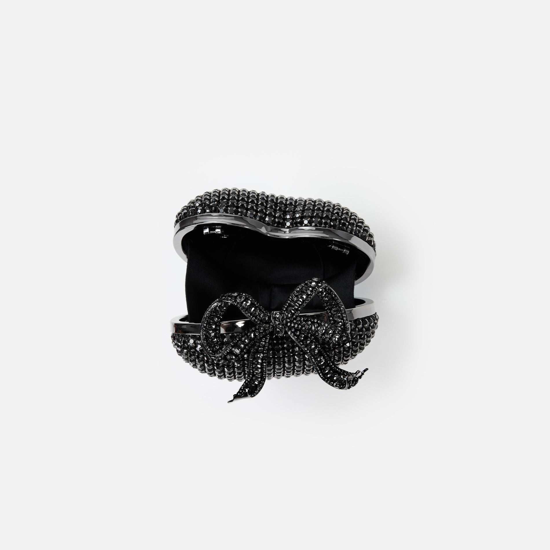 Black Crystal Heart Clutch