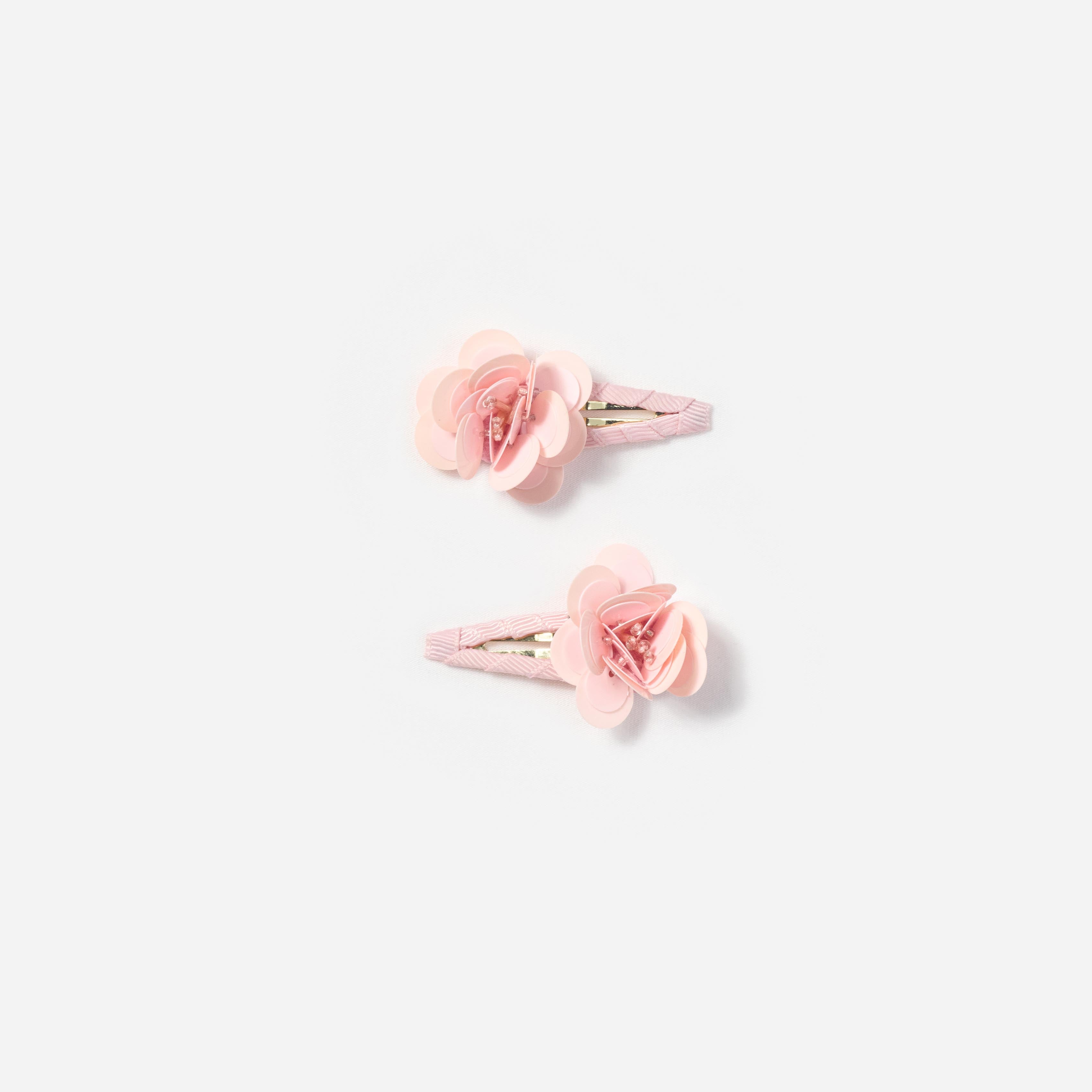 Sequin Flower Hair Clips