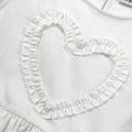 White Jersey Ruffle Heart Dress