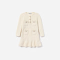 Cream Sequin Knit Dress