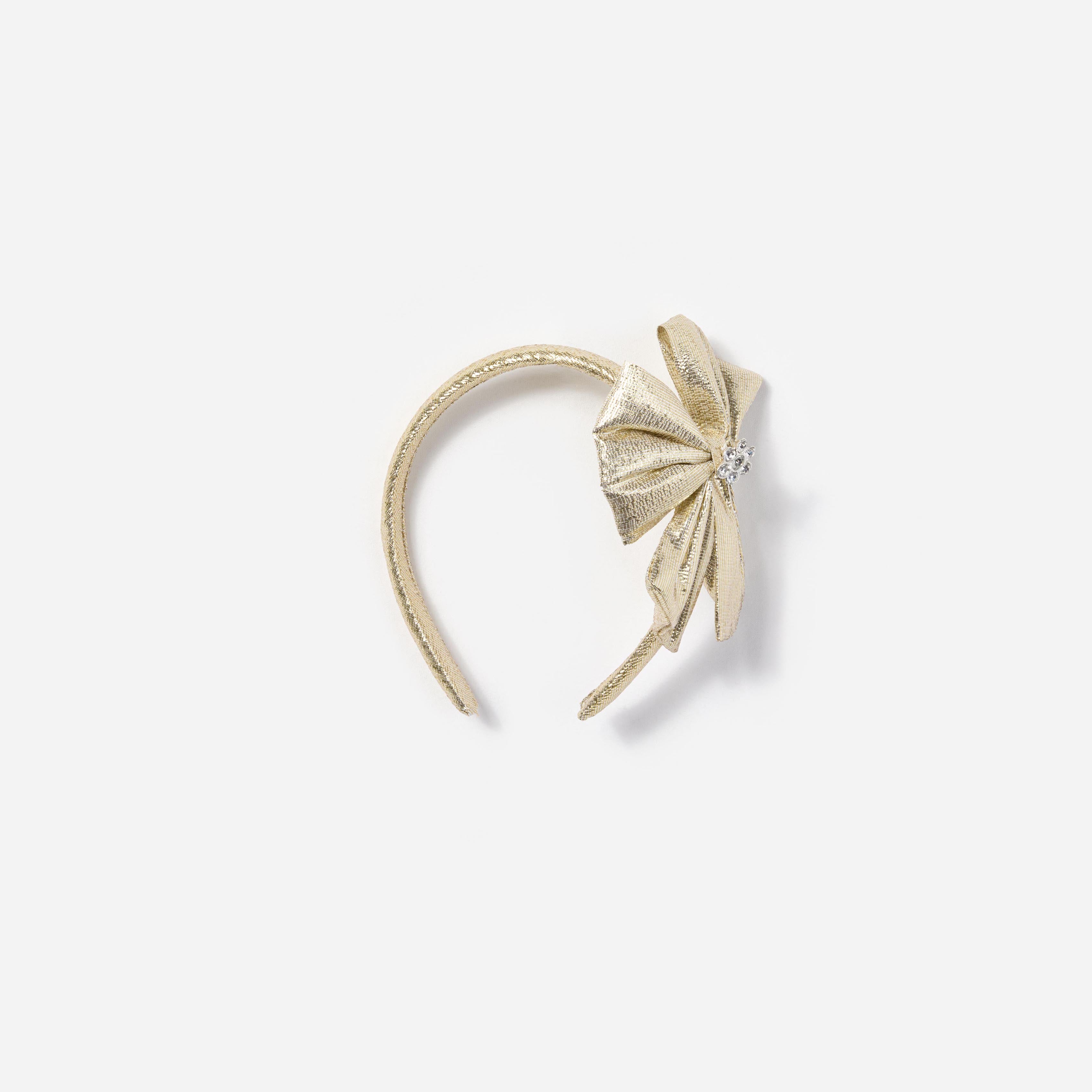 Gold Metallic Bow Headband