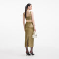 Gold Metallic Jacquard Crop Top