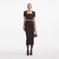 Black Metallic Boucle Top