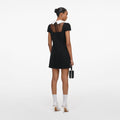 Black Crepe Bow Collar Mini Dress