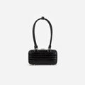 Black Croc Leather Mini Shoulder Bag