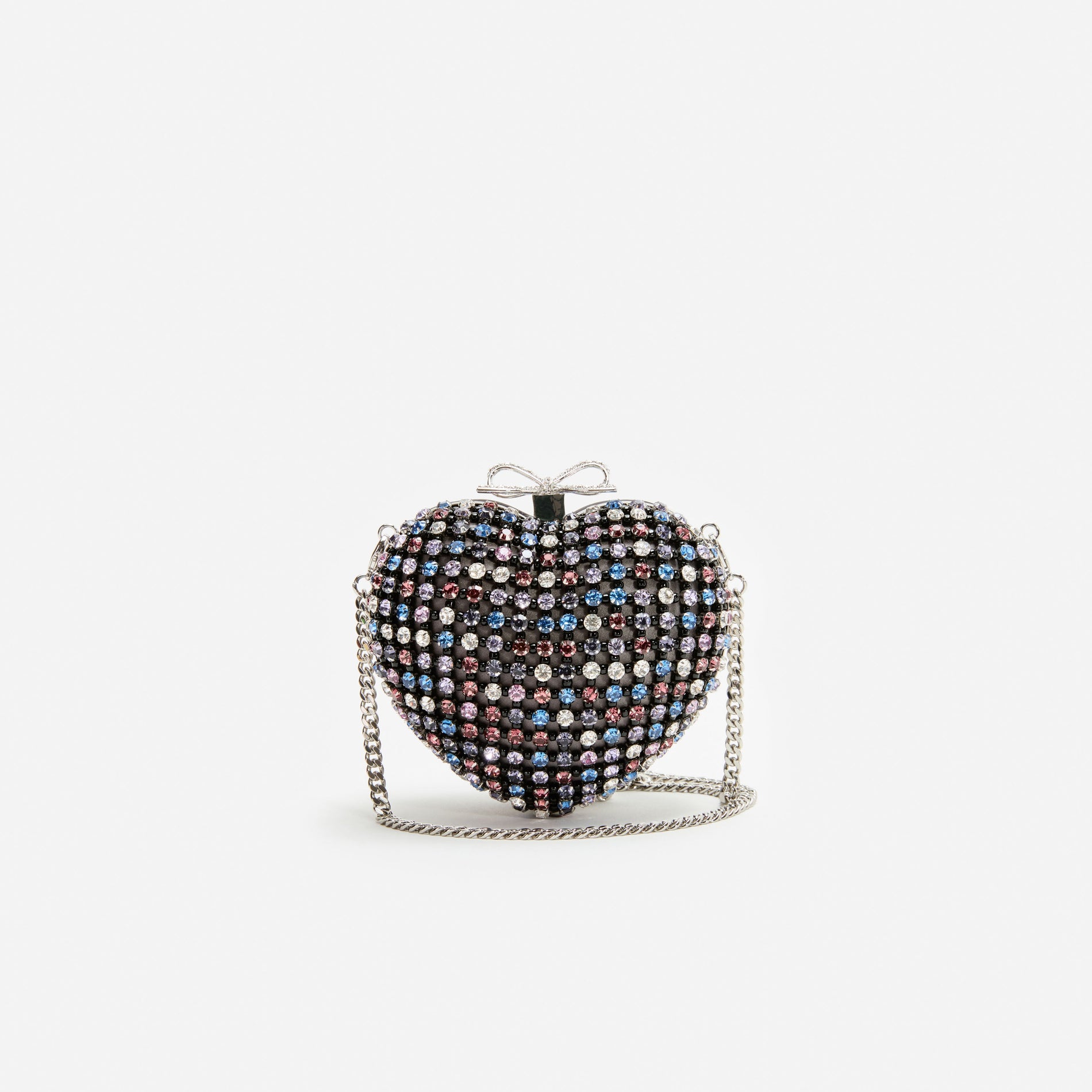 Multi Crystal Heart Clutch