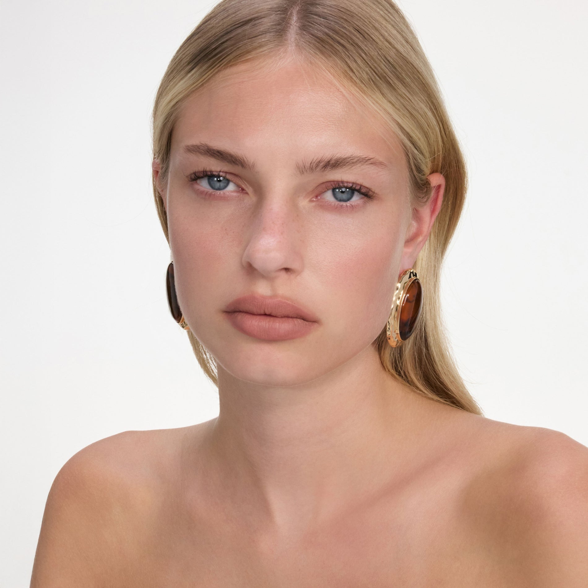 Hammered Gold Tiger Eye Earrings