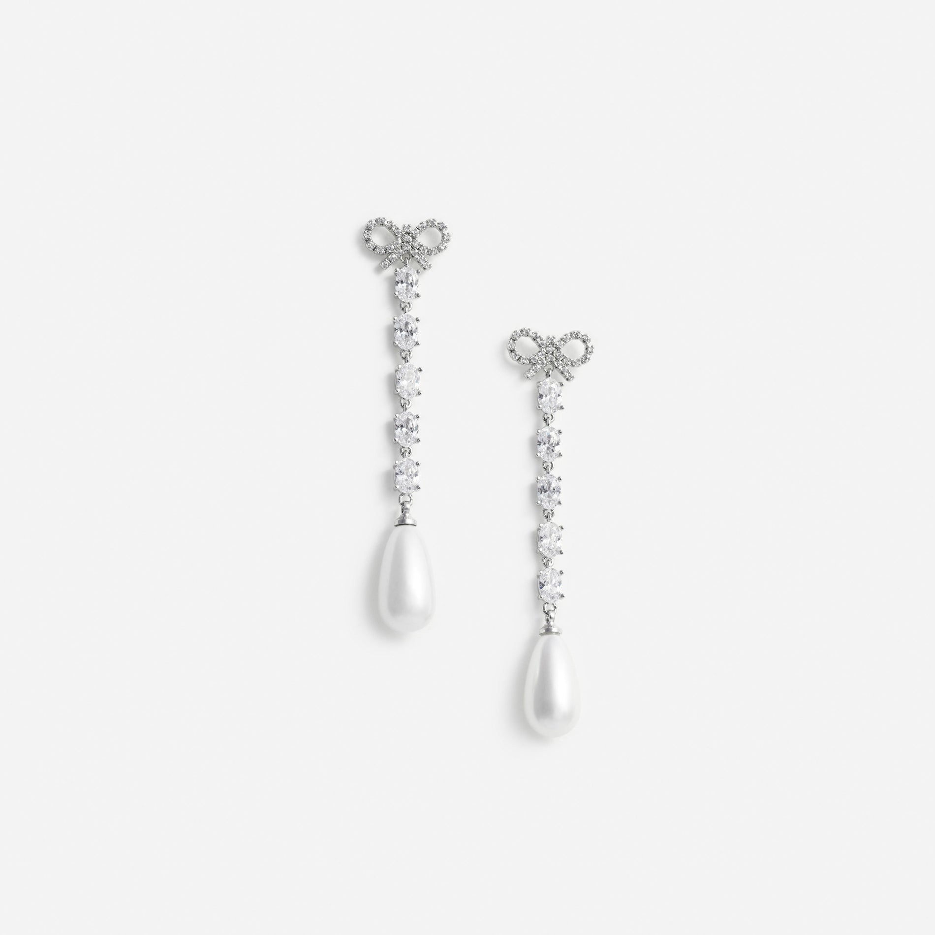 Bow Pearl Droplet Earrings