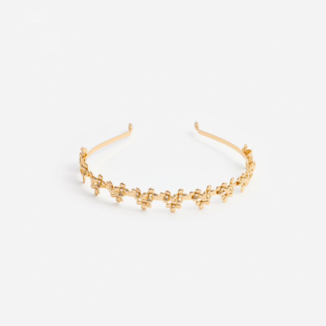 Gold Flower Cluster Headband