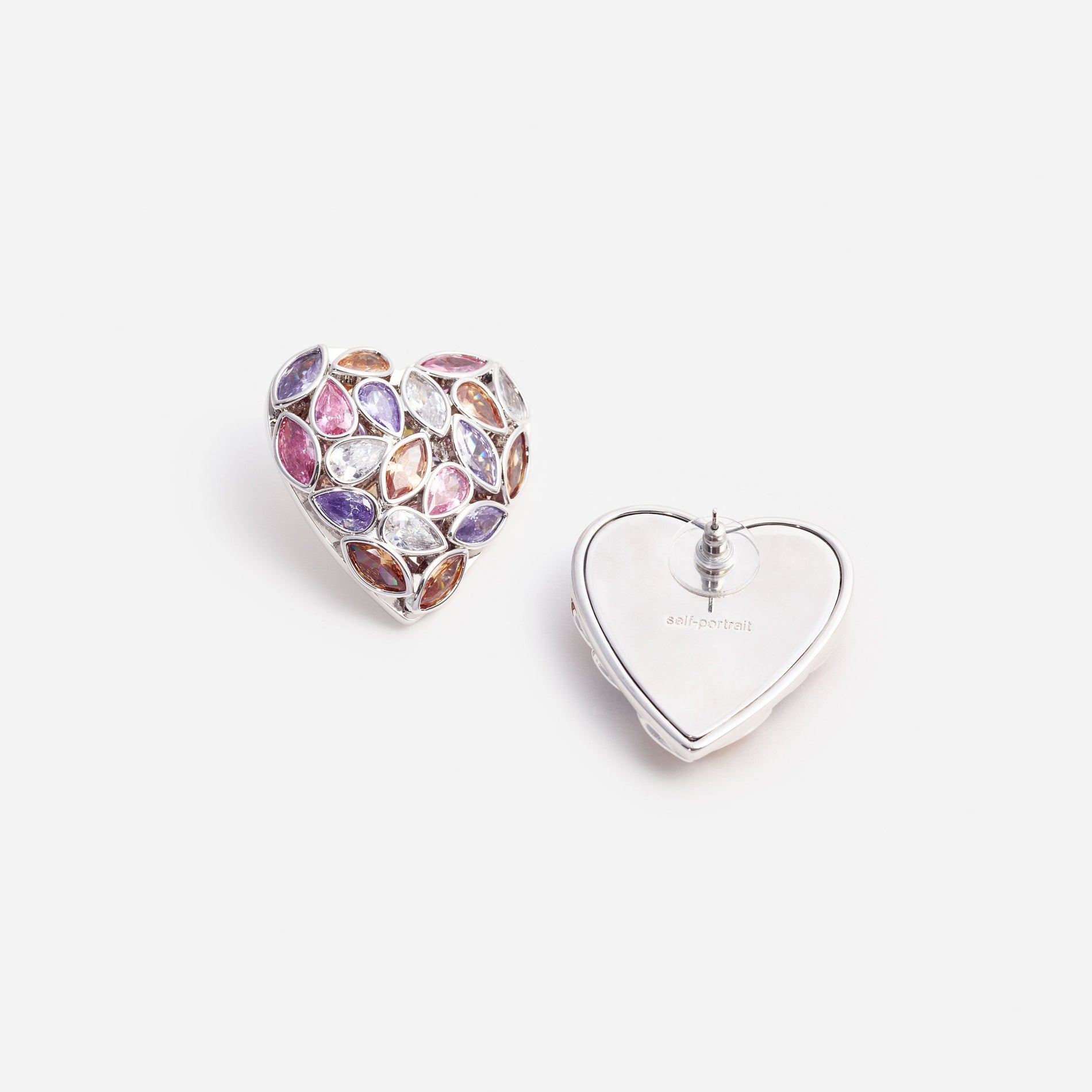 Multi Embellished Heart Earrings