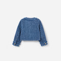 Textured Denim Heart Trim Jacket