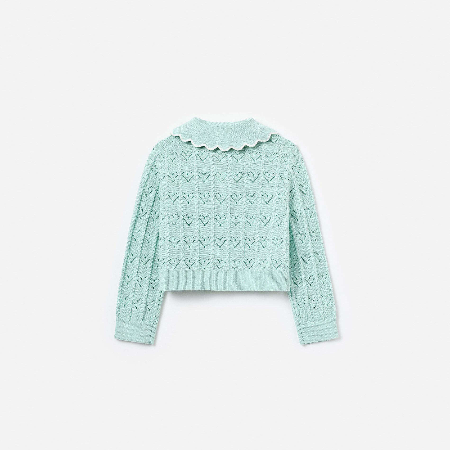 Mint Heart Knit Cardigan
