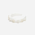 Pearl Flower Satin Head Band