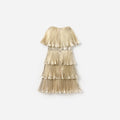Gold Metallic Tiered Dress