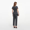 Grey Tailored Brooch Jumpsuit