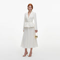 Cream Jacquard Tailored Midi Dress