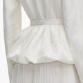 Cream Jacquard Tailored Midi Dress