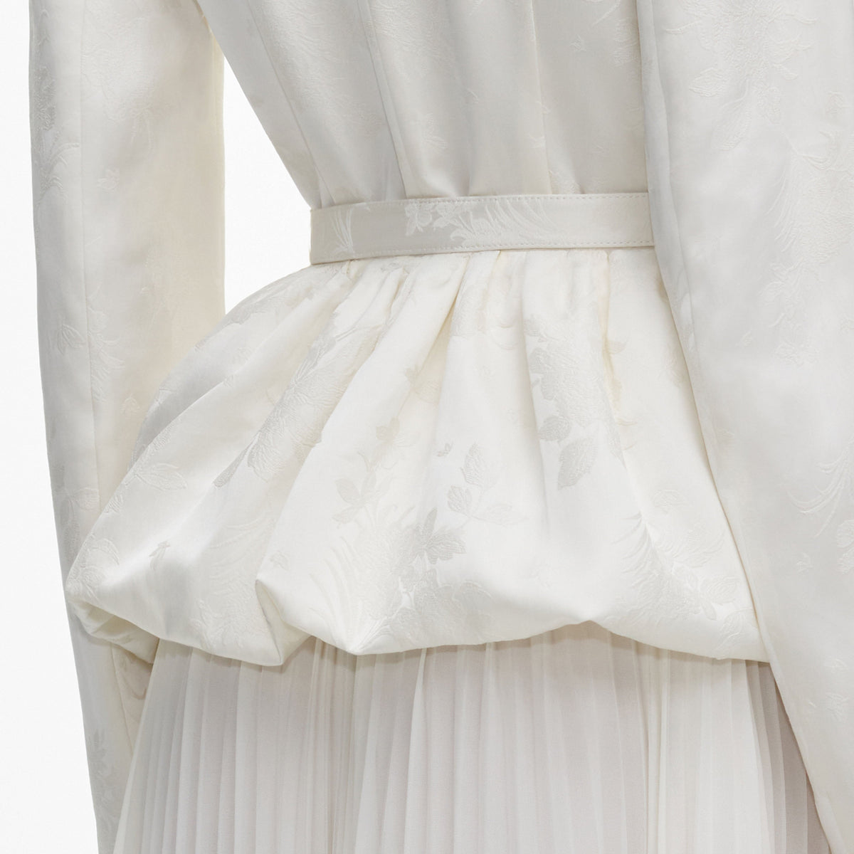Cream Jacquard Tailored Midi Dress