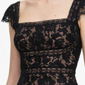 Black Lace Square Neck Maxi Dress