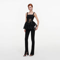 Black Lace Peplum Top