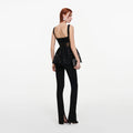 Black Lace Peplum Top