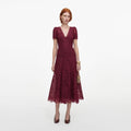 Burgundy Lace Midi Dress