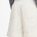 Cream Sequin Boucle Tailored Shorts