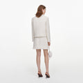 Cream Sequin Boucle Mini Skirt