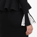 Black Lace Insert Knit Midi Dress