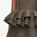 Bronze Peplum Knit Midi Dress