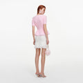 Pink Textured Fringe Knit Top