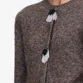 Brown Fluffy Knit Cardigan
