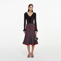 Multi Textured Knit Midi Skirt