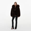 Brown Faux Fur Hooded Jacket