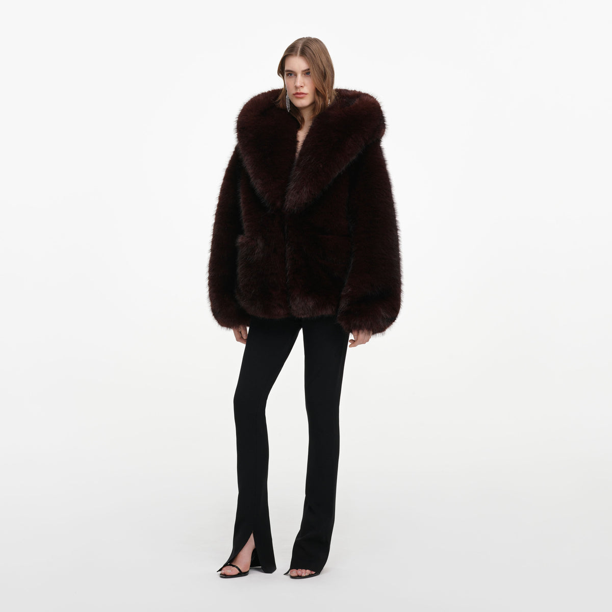 Brown Faux Fur Hooded Jacket
