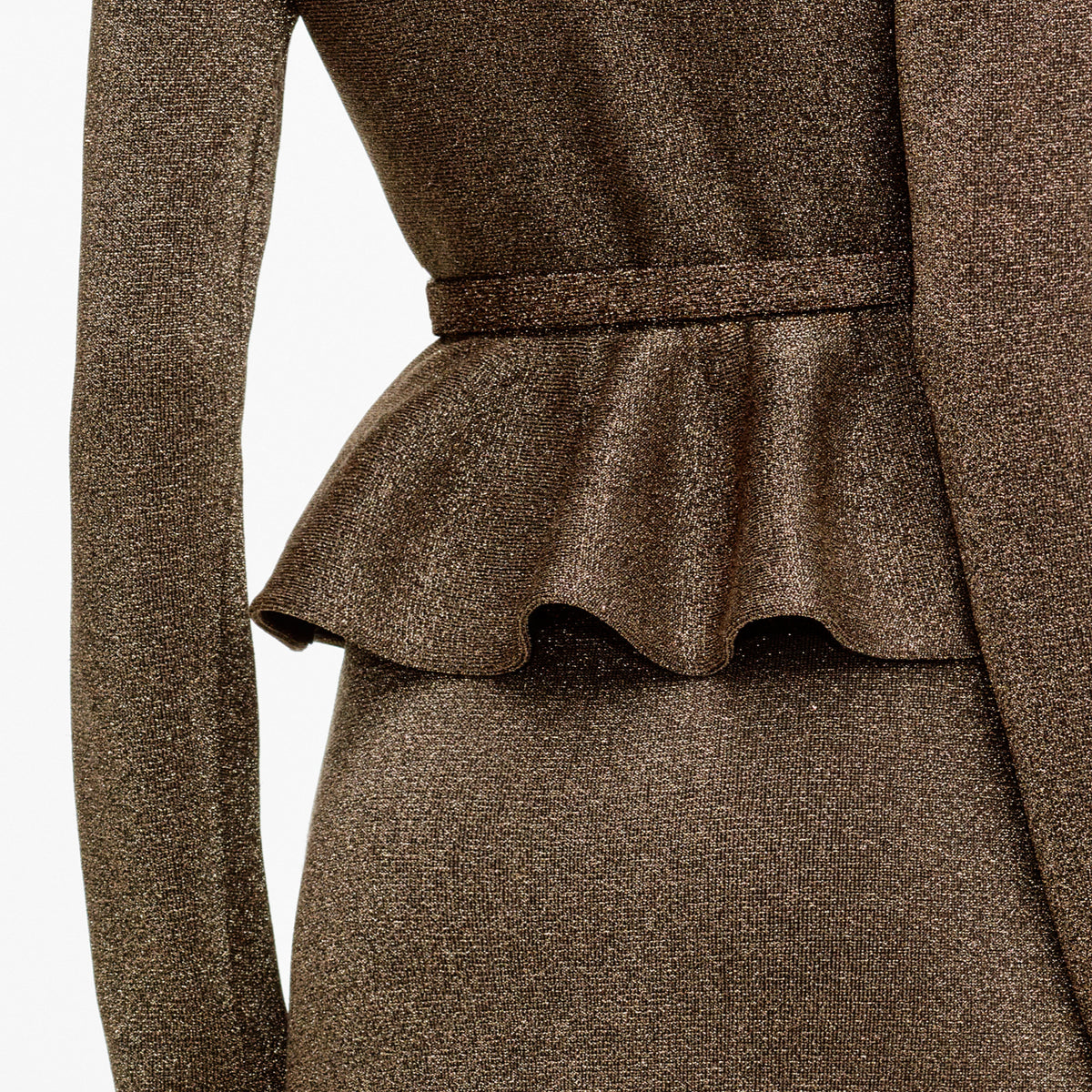 Bronze Tailored Knit Midi Dress