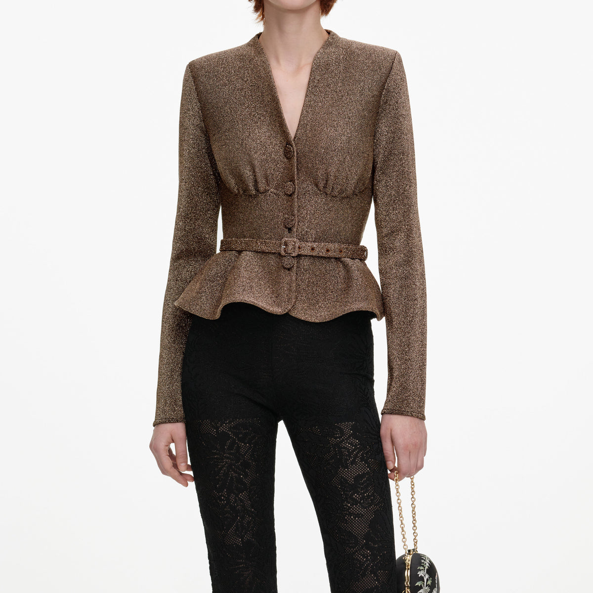 Bronze Tailored Knit Top